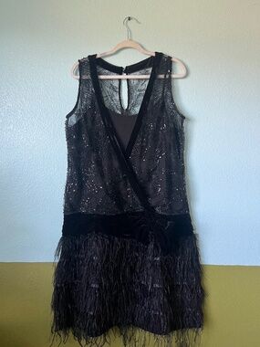 Beaded black flapper dress
